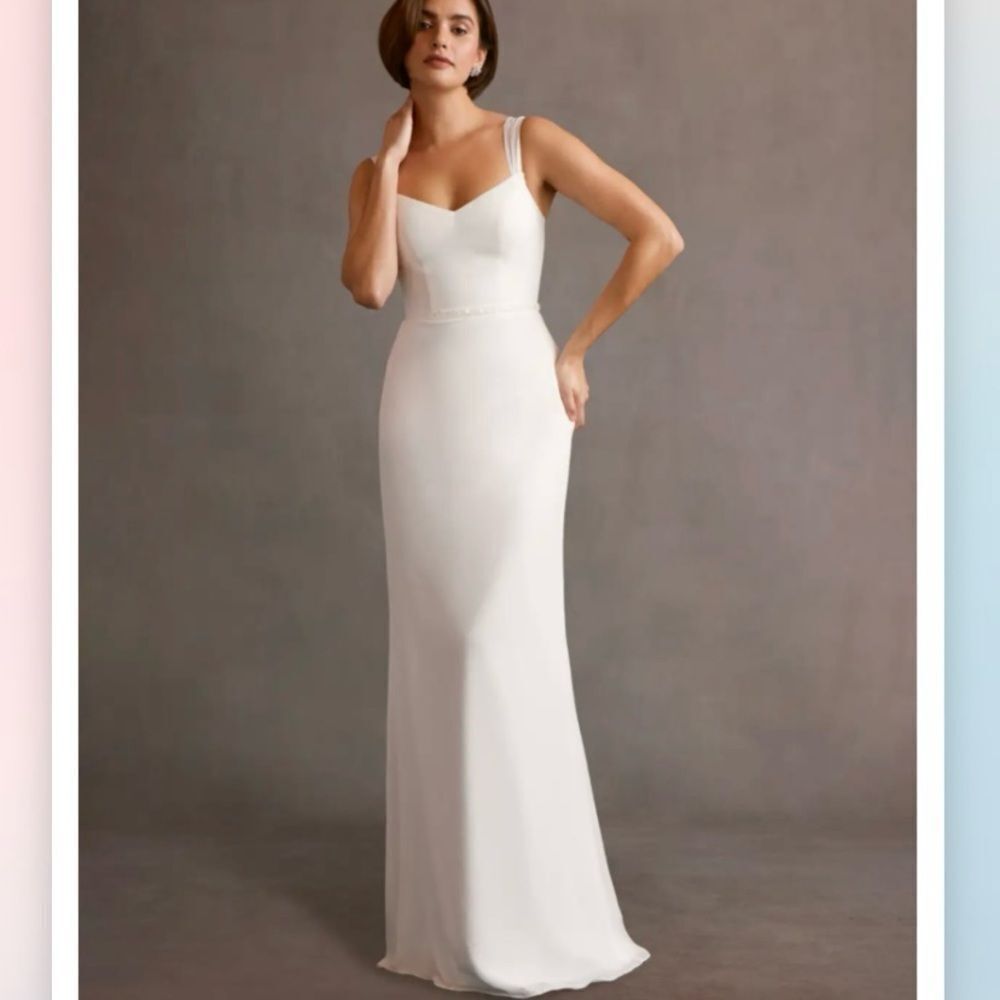 NWT Azazie Violette Diamond White Maxi Wedding Dress